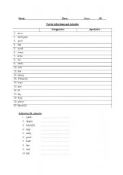 English Worksheet: adjectives and adverbes