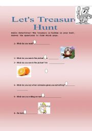 English Worksheet: Lets Treasure hunt