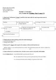 English Worksheet: Module 5, Section 1 Reading