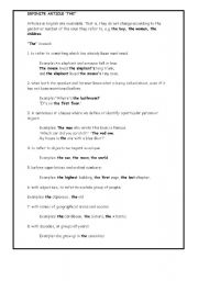 English Worksheet: articles
