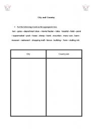 English Worksheet: City and Country