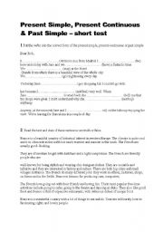 English worksheet: Short test