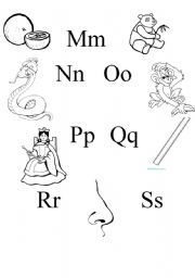 English worksheet: alphabet m to s