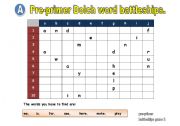 English worksheet: pre-primer dolch word battleships 2