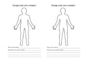 English worksheet: Design your own halloween costume!