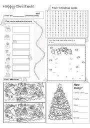 English Worksheet: Christmas Activity Sheet