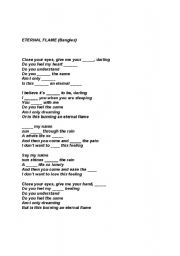 English Worksheet: eternal flame lyrics