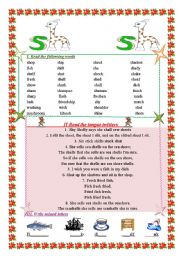 English Worksheet: sound sh