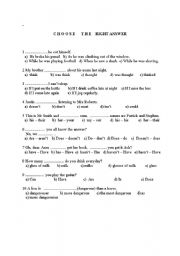 English worksheet: short  TEST