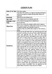 English Worksheet: find your answer