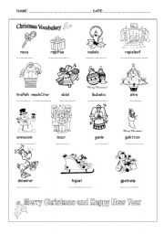 English Worksheet: Christmas vocabulary