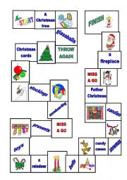 English Worksheet: Christmas board game