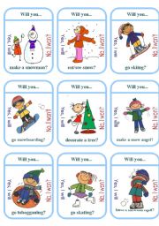 Winter Activities Card Game