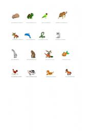 English worksheet: animals