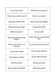 Presnt Simple Questions - communication exercise