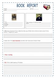 English worksheet: BOOK REPORT