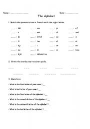 English worksheet: Alphabet