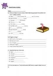 English Worksheet: Simple Present  (to be) revision