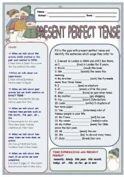 English Worksheet: present perfect tense