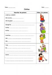 English Worksheet: Clothes