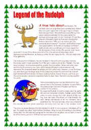 English Worksheet: Legend of the Rudolph / a true tale