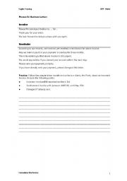 English worksheet: Phrases for business letters