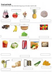 English worksheet: Food and teeth