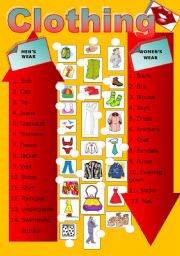 English Worksheet: CLOTHES