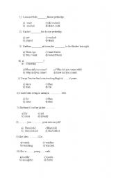 English worksheet: grammar test