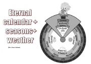 English Worksheet: Eternal calendar + seasons + weather (B/W version)