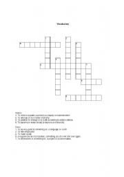English worksheet: Communication vocabulary crossword puzzle