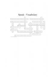 English worksheet: Speak (novel) vocabulary building crossword puzzle