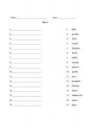 English worksheet: Pairs Alphabet Exercise