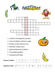 The crossword - healthy lifestyle, food