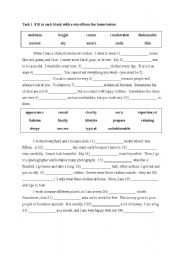 English Worksheet: vocabulary exercises