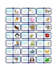English Worksheet: animals domino 1/ 2