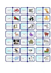 English Worksheet: animals domino 2/2