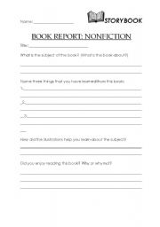 English Worksheet: Book Report - Non Fiction