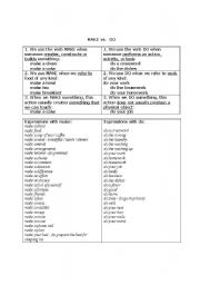 English worksheet: Make and Do