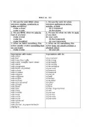 English Worksheet: Make and Do