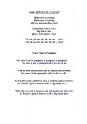 English worksheet: Song