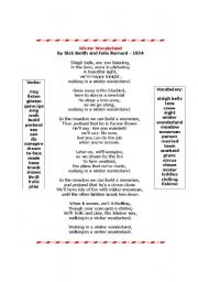 English Worksheet: Winter Wonderland