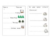 English worksheet: there is; there are , preposition