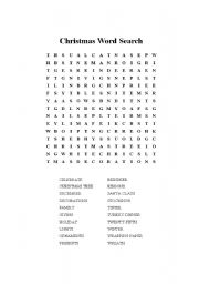 English Worksheet: Chrismas Word Search