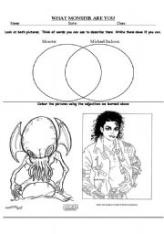 English Worksheet: Monster Brainstorm