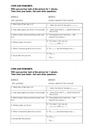 English worksheet: Talking about pictures