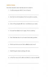 English Worksheet: relative clauses