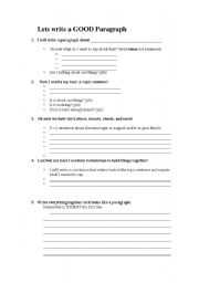 English Worksheet: Paragraph Practice