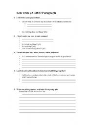 English worksheet: Paragraph Practice