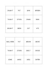 English worksheet: irregular verbs (past and pparticiple) - bingo game